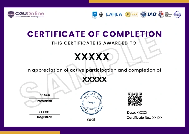 CGU Online Sample Certificate